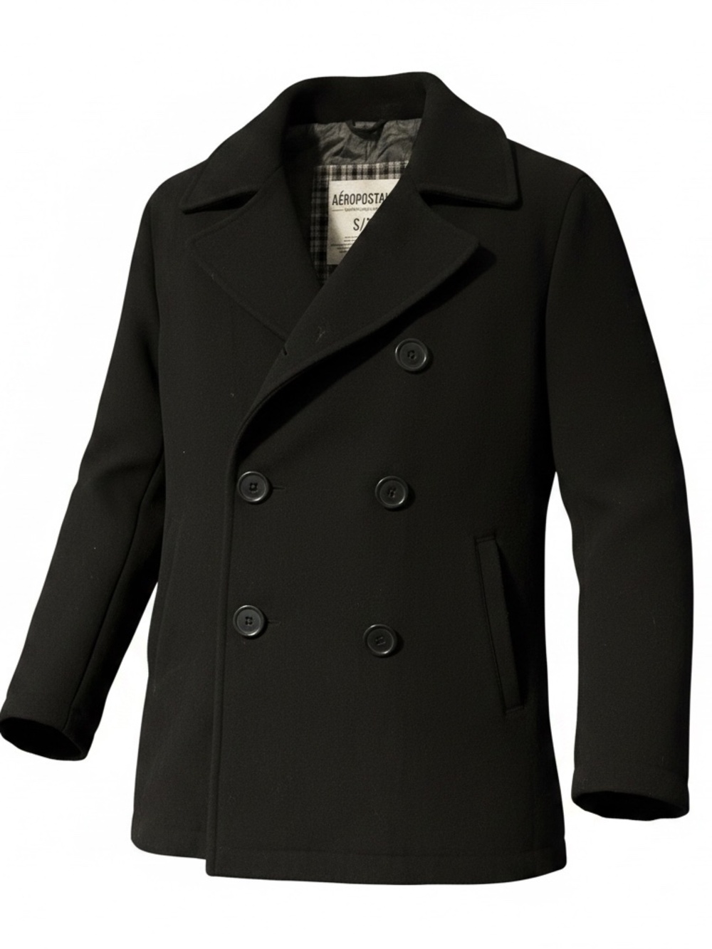 Aeropostal double-breasted wool-blend peacoat.